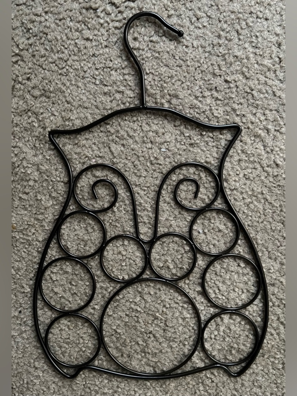 Metal Owl Scarf Hanger – Bronze Accessory & Tie Organizer, 10" x 14"